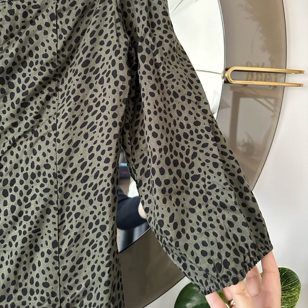 Wrangler Retro Cheetah Pattern Button Up Dress Of… - image 5